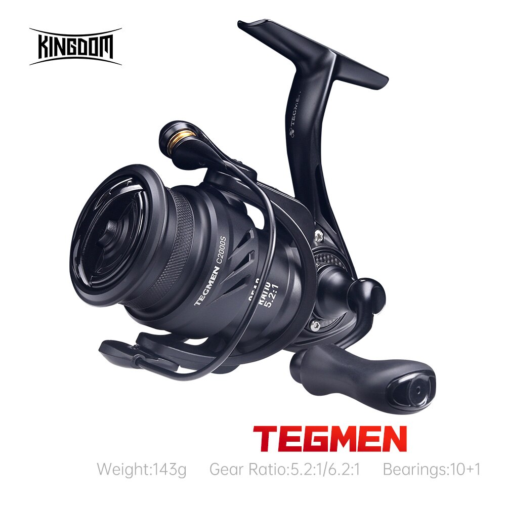 Fishing Equipment Daiwa - Kingdom tegmen 5.2:1 6.2:1 143กรัมรอกตกปลาแบบหมุนอัตราทดเกียร์ความเร็วสูงคาร์บอนไฟเบอร์ตัวถังลากปริมาณ10 +