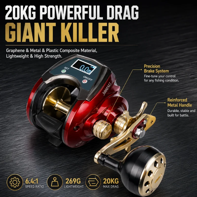 รอกตกปลา DEUKIO แบบดิจิตอล 6.4 - Electric Fishing Reel บทวิจารณ์และราคา